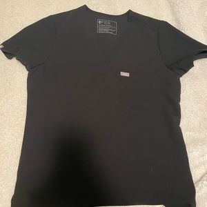 Figs Black Scrub Top